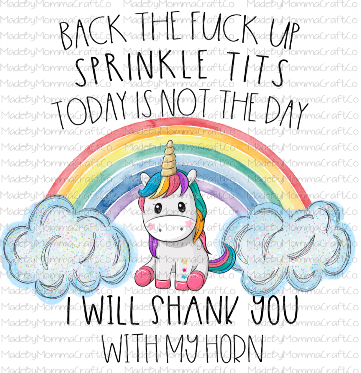 Cute Angry Unicorn Sprinkle Tits - Cheat Clear Waterslide™ or White Cast Sticker