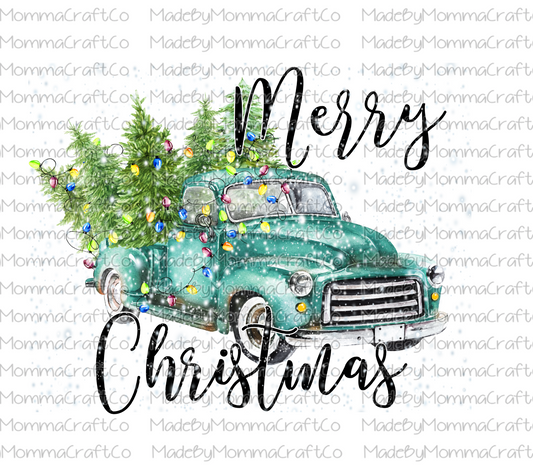 Merry Christmas Truck Cheat Clear Waterslide™ or White Cast Sticker