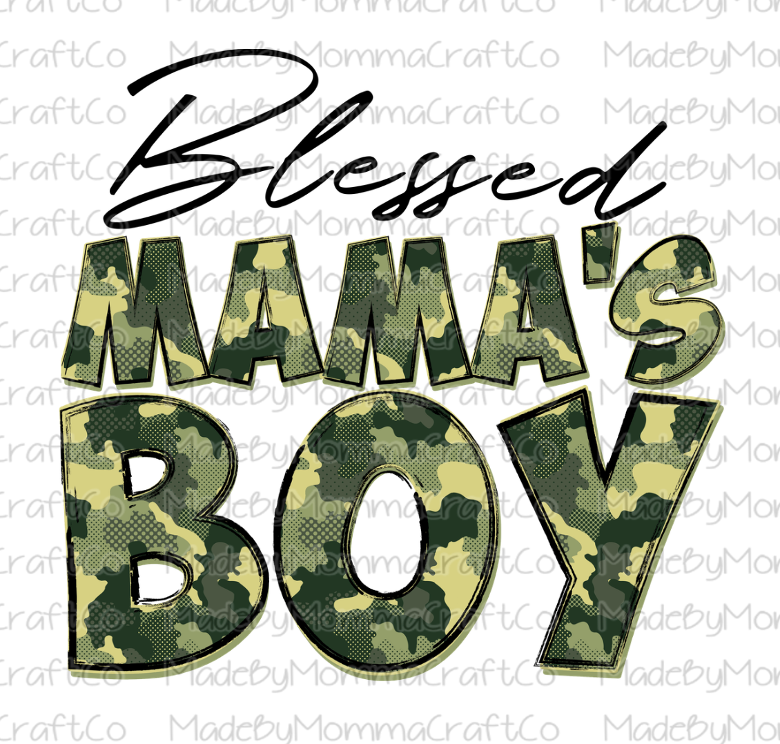 Blessed Mama&#39;s Boy Camo Cheat Clear Waterslide™ or White Cast Sticker