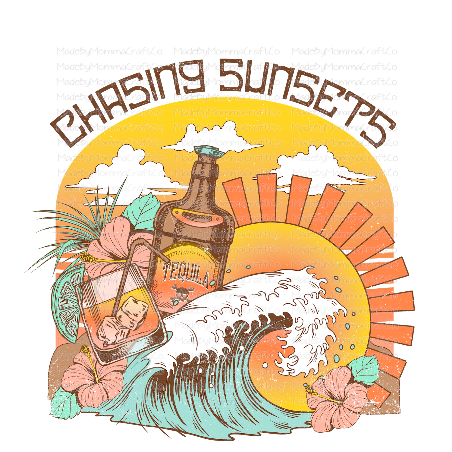 Chasing Sunsets Vintage-Cheat Clear Waterslide™ or White Cast Sticker