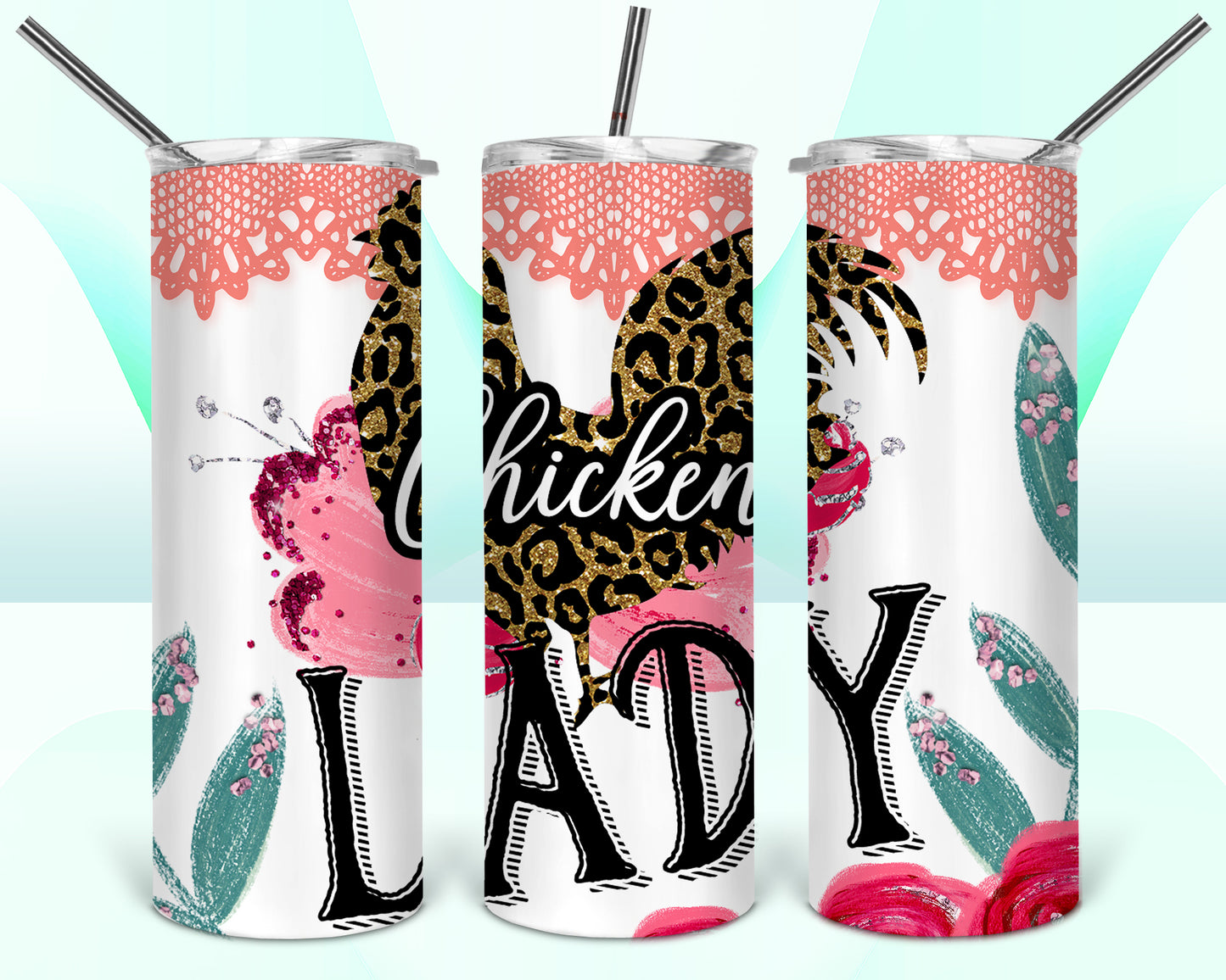 Chicken Lady Sublimation Tumbler Wrap - Or Clear Waterslide Wrap