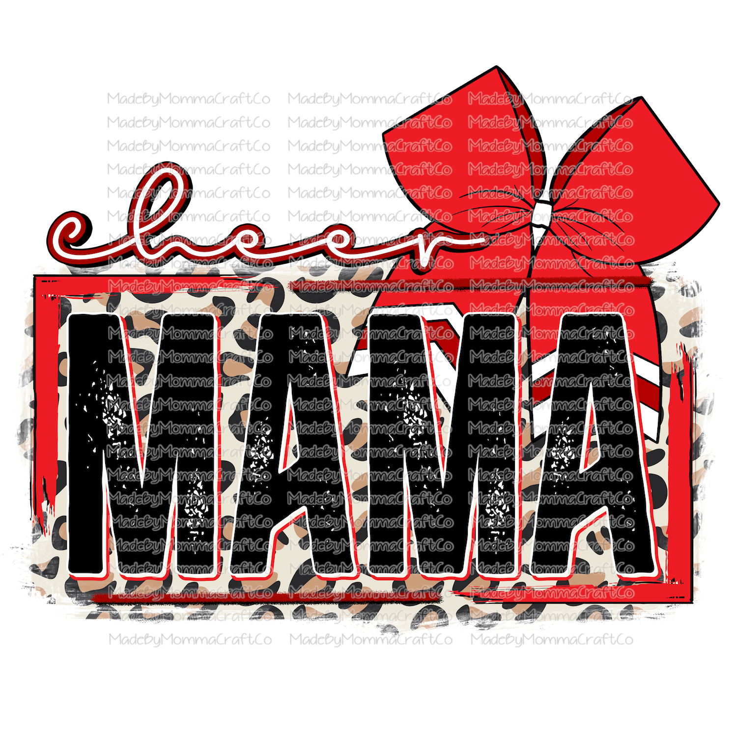 Cheer Mama Red - Cheat Clear Waterslide™ or White Cast Sticker
