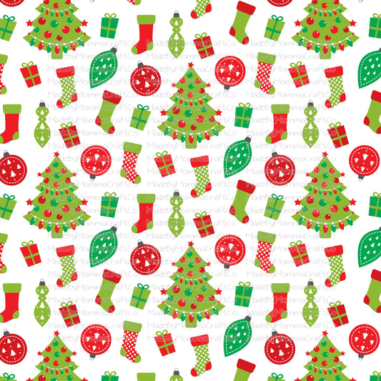 Christmas Tree Cheat Clear Waterslide ™ or Sticker Themed Sheet  Elements Sheet