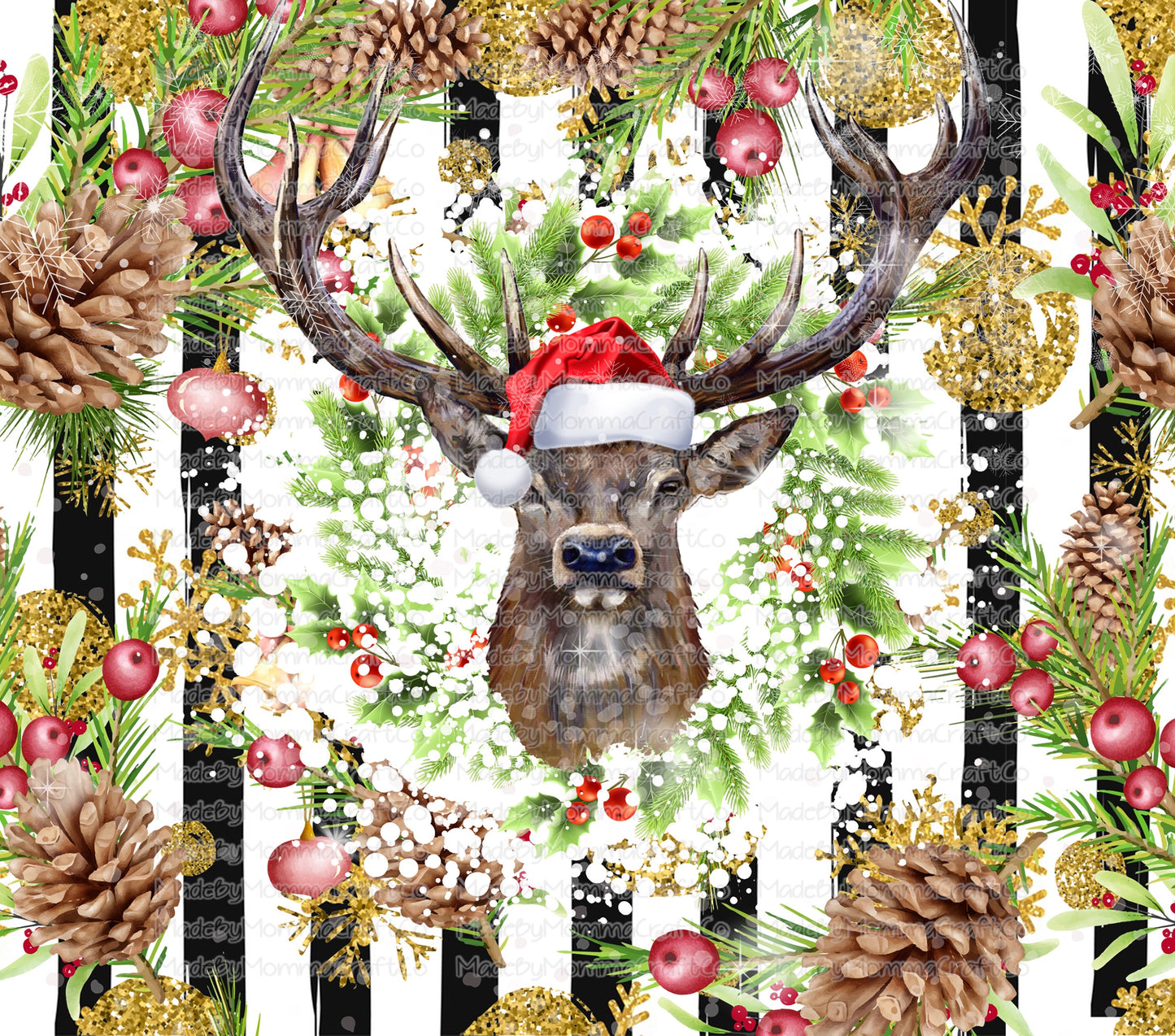 Christmas Deer Tumbler Wrap