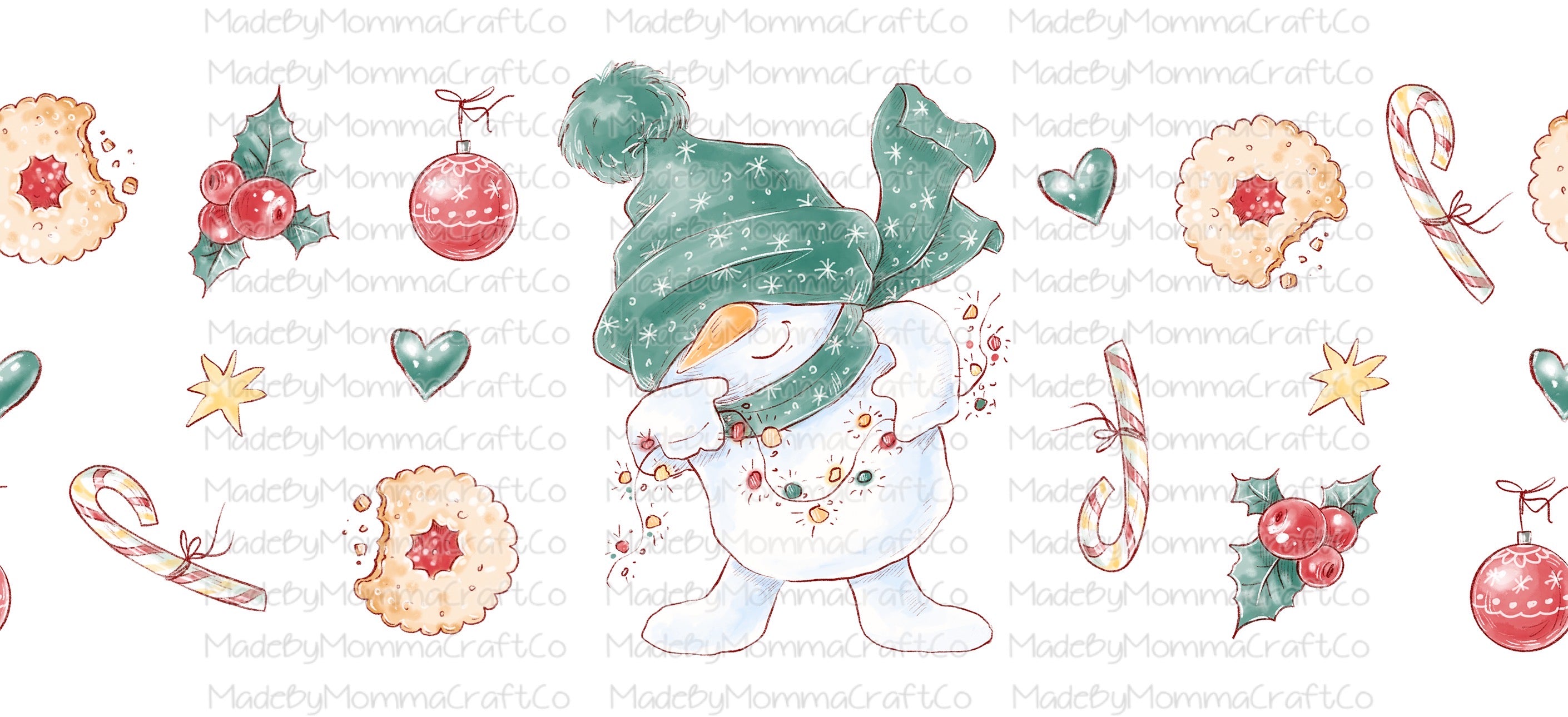 Christmas Snowman Sublimation Libbey Can Wrap
