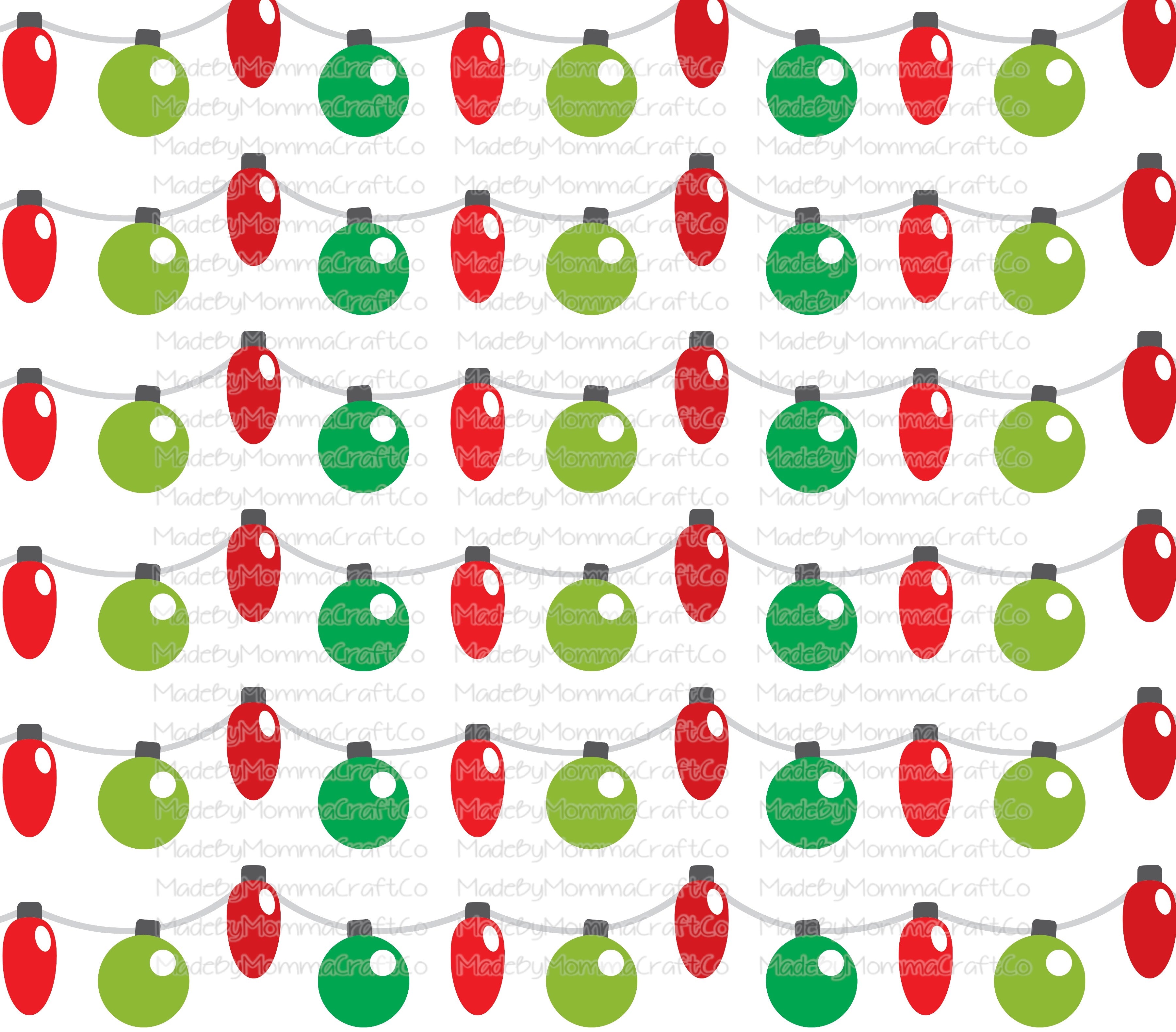 Christmas Lights Cheat Clear Waterslide ™ or Sticker Themed Sheet  Elements Sheet