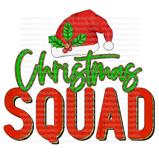 Christmas Squad Gold Glitter - Cheat Clear Waterslide™ or White Cast Sticker