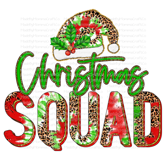 Christmas Squad Tie Dye Leopard - Cheat Clear Waterslide™ or White Cast Sticker