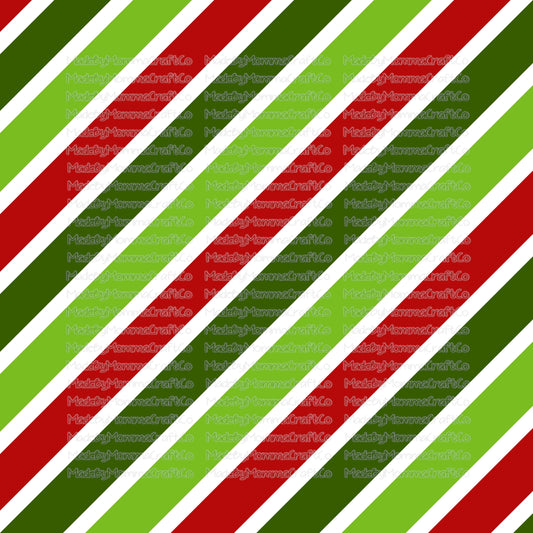 Christmas Stripes Tumbler Wrap - Vinyl Or Waterslide Seamless Wrap