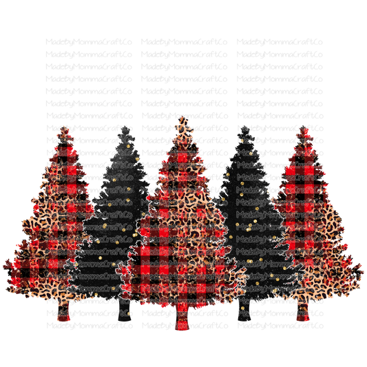 Christmas Tree Line Leopard Plaid - Cheat Clear Waterslide™ or White Cast Sticker