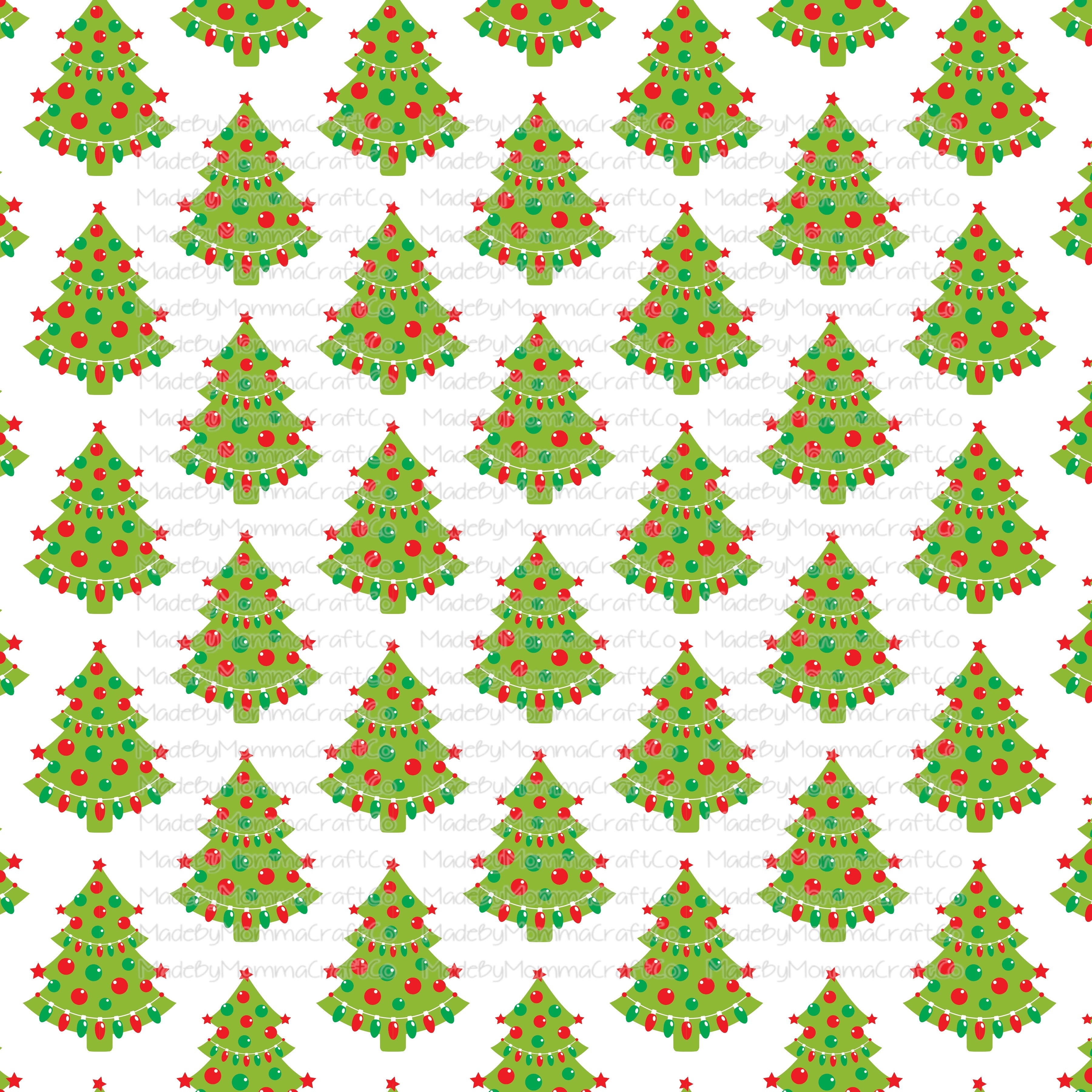 Christmas Trees Cheat Clear Waterslide ™ or Sticker Themed Sheet  Elements Sheet
