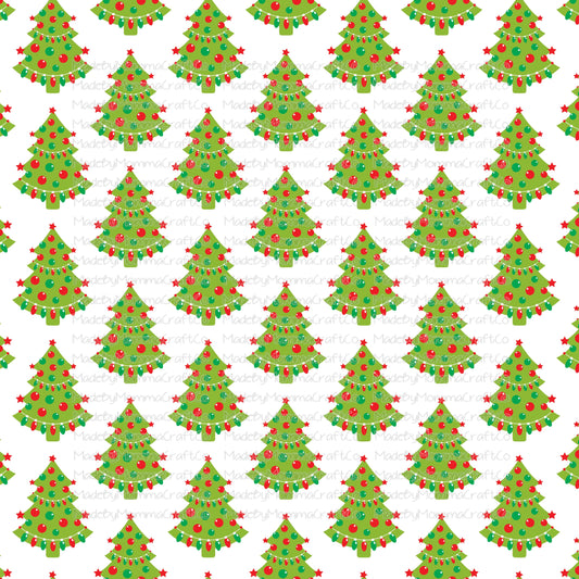 Christmas Trees Cheat Clear Waterslide ™ or Sticker Themed Sheet  Elements Sheet