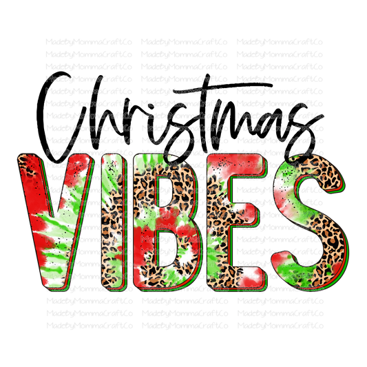 Christmas Vibes Leopard Tie Dye - Cheat Clear Waterslide™ or White Cast Sticker