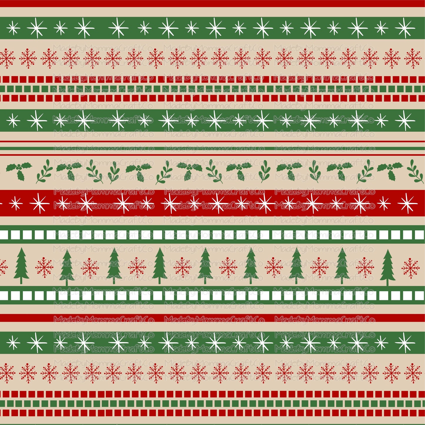 Christmas Wrapping Paper Tumbler Wrap - Vinyl Or Waterslide Seamless Wrap