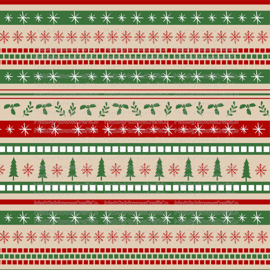 Christmas Wrapping Paper Tumbler Wrap - Vinyl Or Waterslide Seamless Wrap