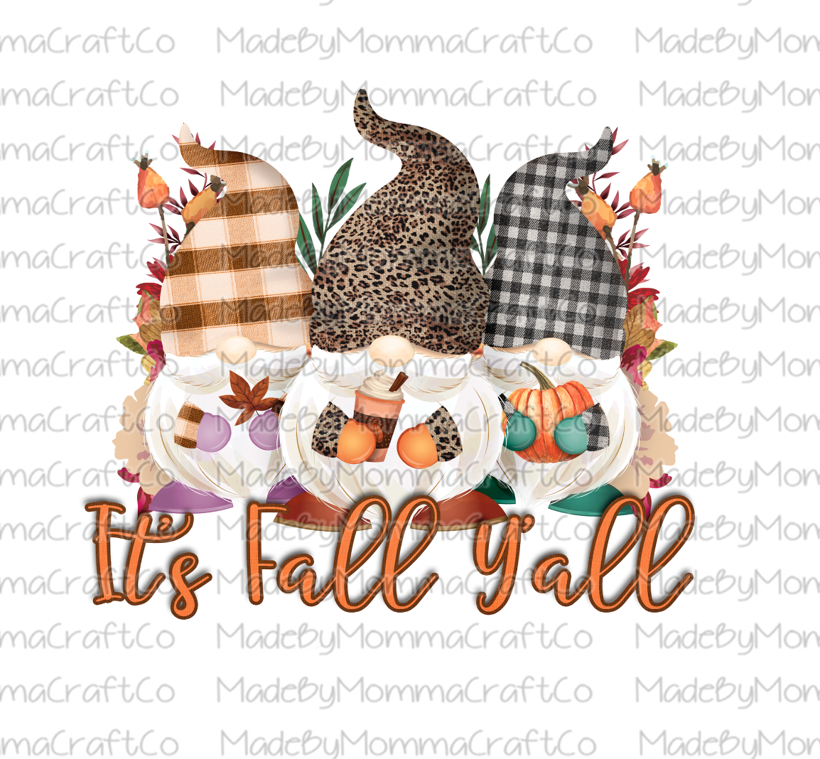 It&#39;s Fall Y&#39;all - Gnomes - Cheat Clear Waterslide™ or White Cast Sticker
