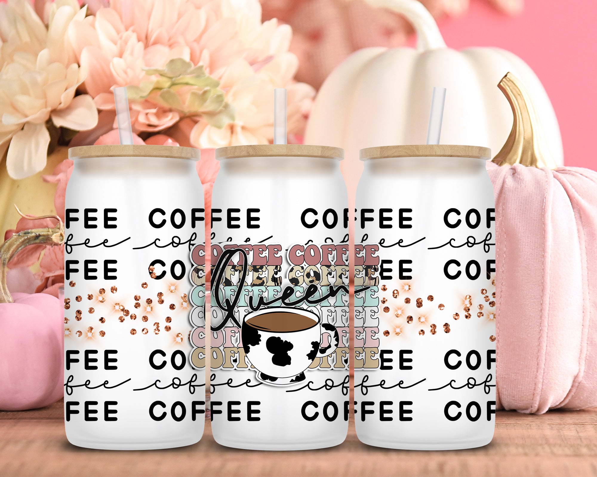 Coffee Queen Sublimation Libbey Can Wrap