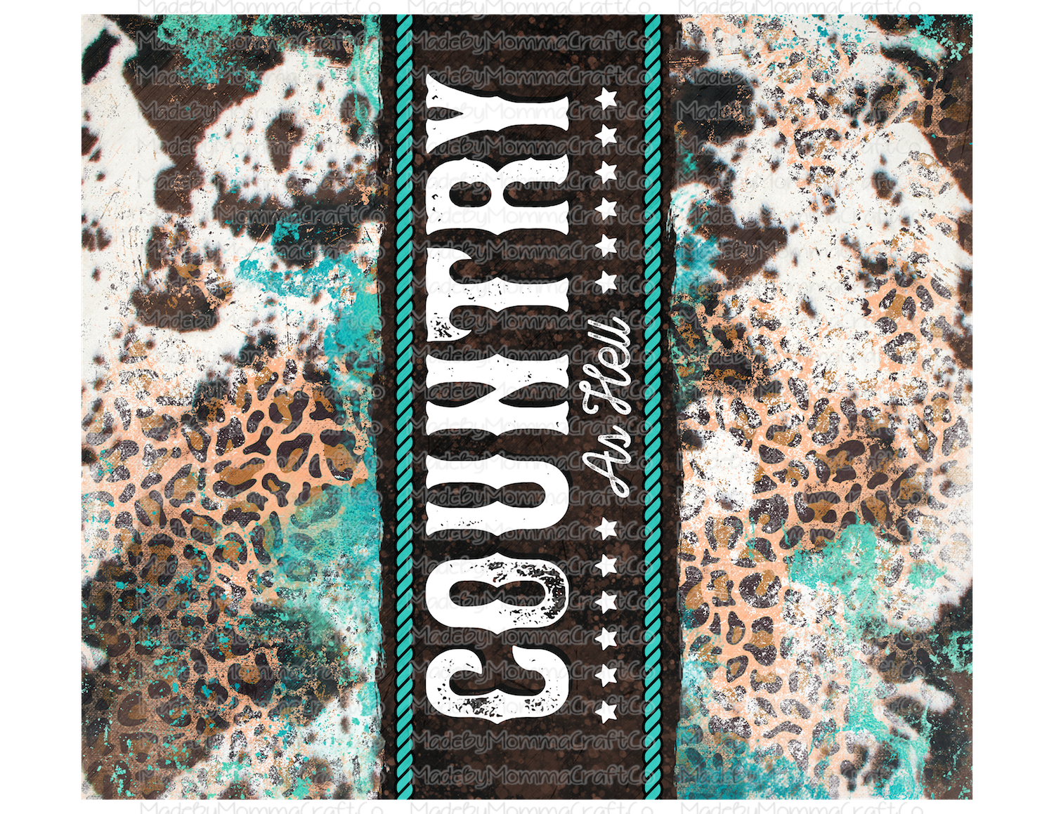 Country As Hell Grunge Tumbler Wrap - Sublimation Or Clear Waterslide Wrap