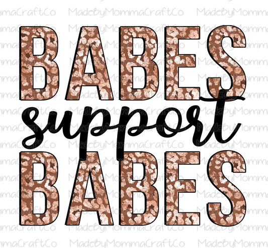 Babes Support Babes Metallic Leopard - Cheat Clear Waterslide™ or White Cast Sticker