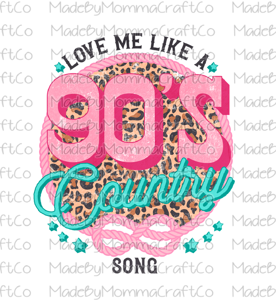 Love Me Like A 90's Country Song Retro Cheat Clear Waterslide™ or White Cast Sticker