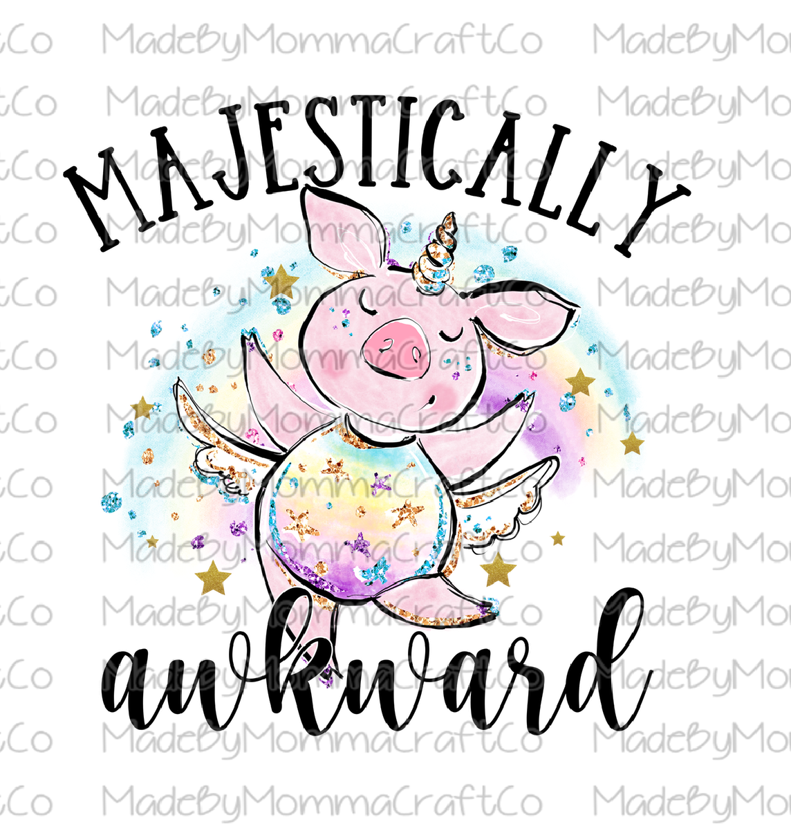 Majestically Awkward Pig Cheat Clear Waterslide™ or White Cast Sticker