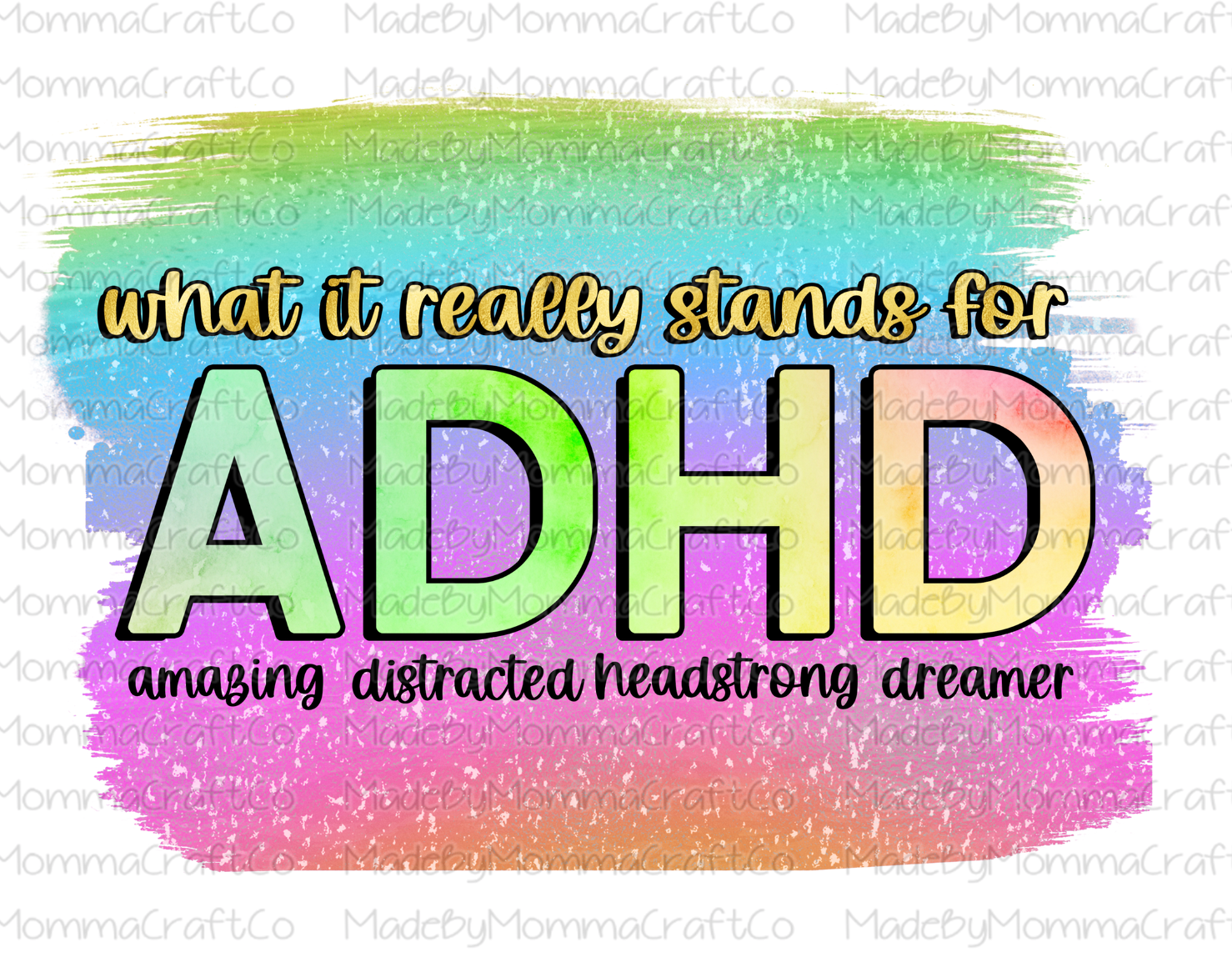 ADHD Amazing Distracted Headstrong Dreamer  - Cheat Clear Waterslide™ or White Cast Sticker