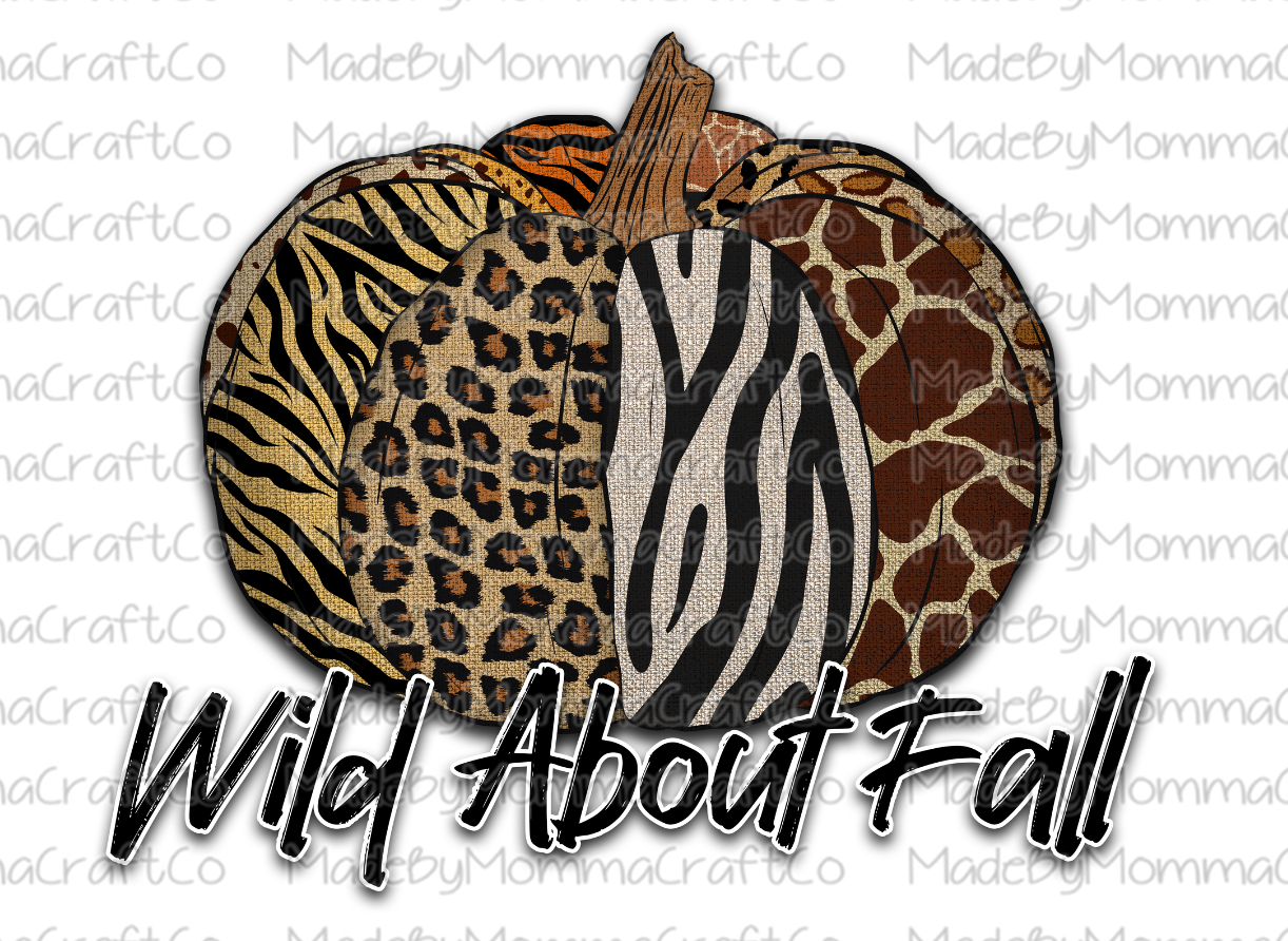 Wild About Fall Animal Print Pumpkin - Cheat Clear Waterslide™ or White Cast Sticker