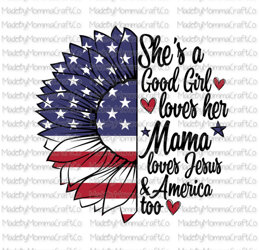 Good Girl American Sunflower - Cheat Clear Waterslide™ or White Cast Sticker