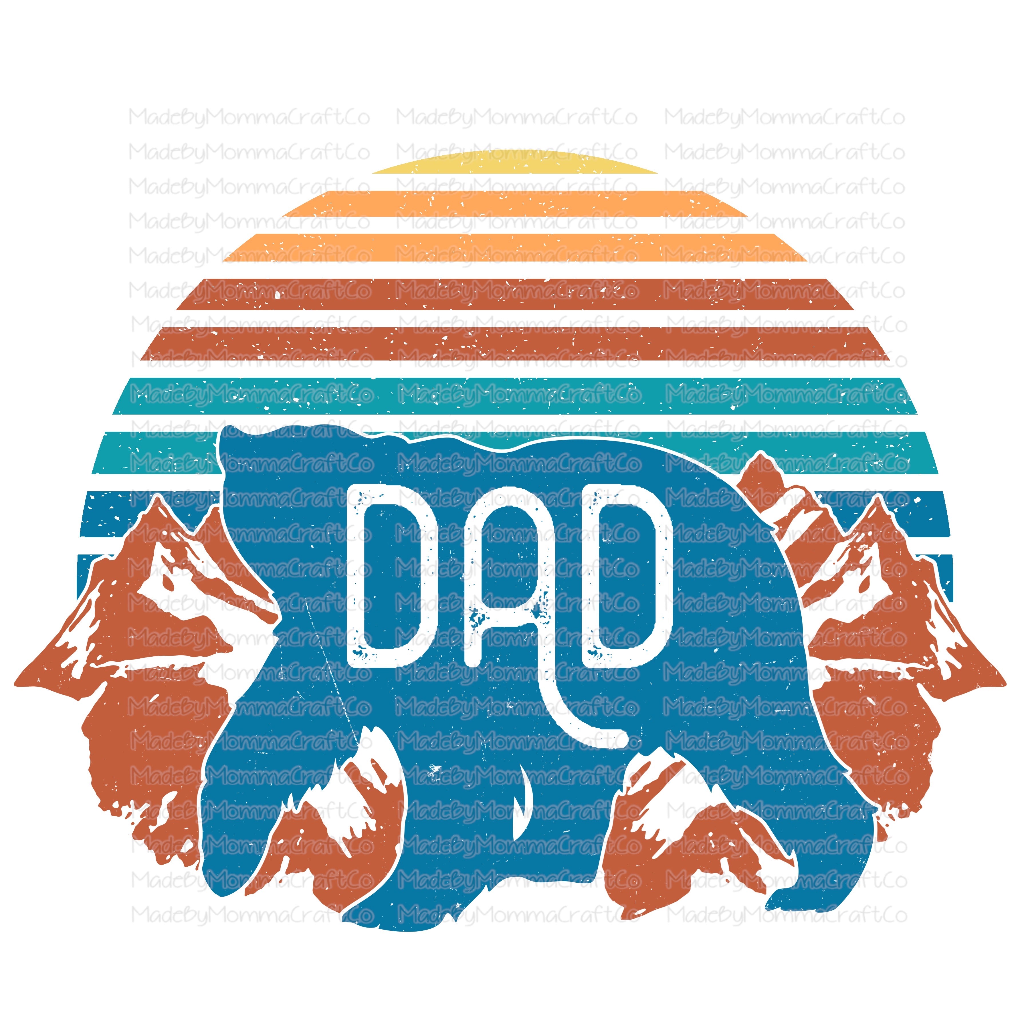 Dad Bear Mountain  - Cheat Clear Waterslide™ or White Cast Sticker