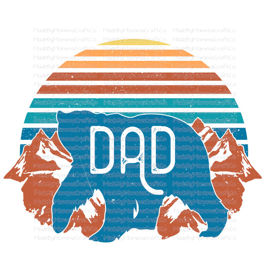 Dad Bear Mountain  - Cheat Clear Waterslide™ or White Cast Sticker