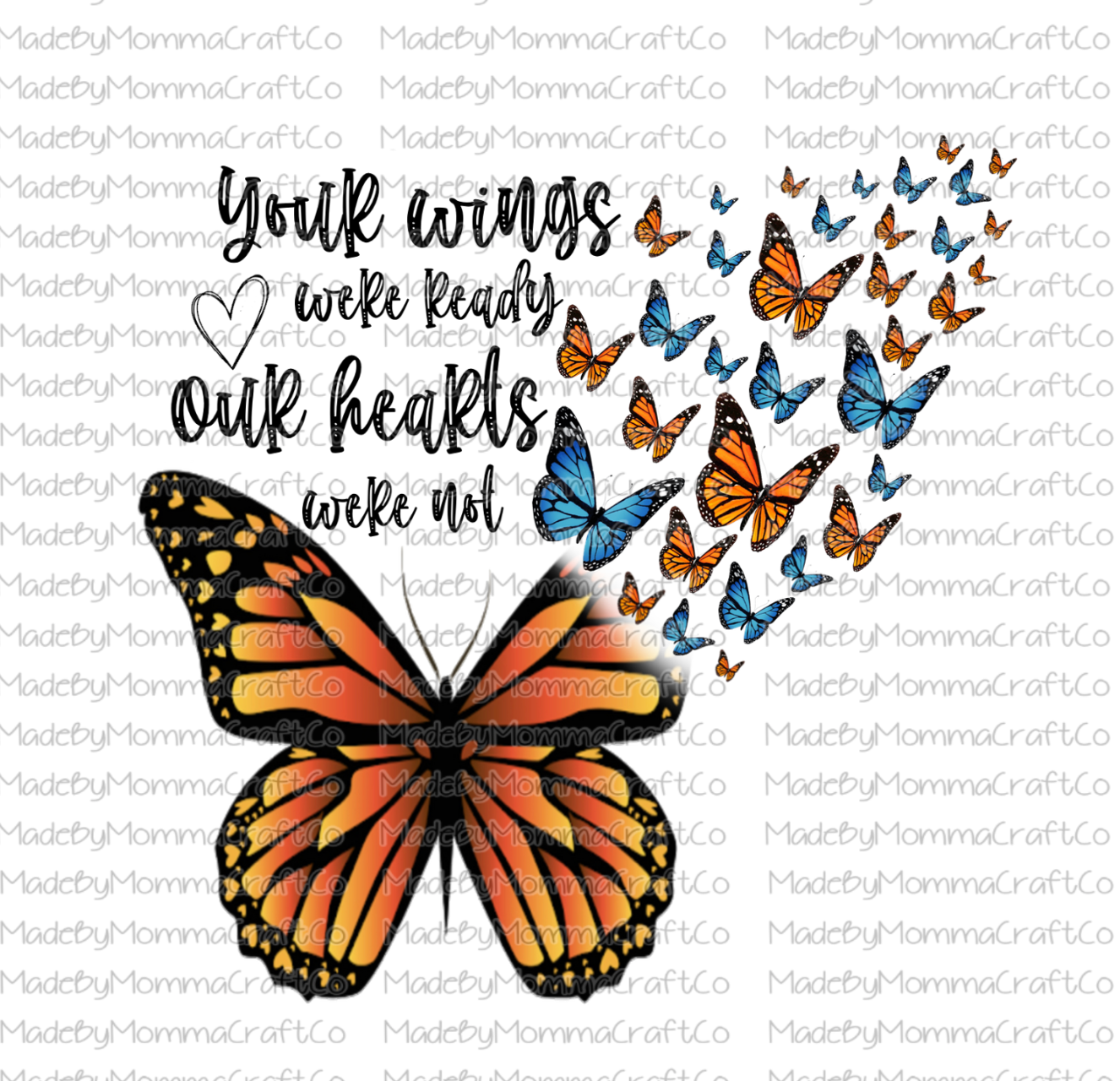 Your Wings Were Ready Butterfly Suicide Awareness Waterslide Decal -Cheat Clear Waterslide™ or White Cast Sticker