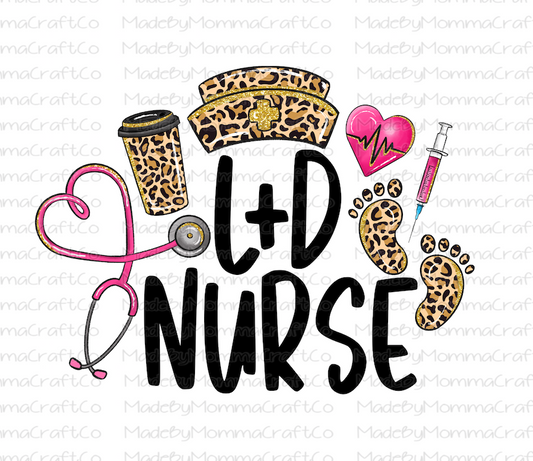 L&D Nurse Labor and Delivery Leopard - Cheat Clear Waterslide™ or White Cast Sticker