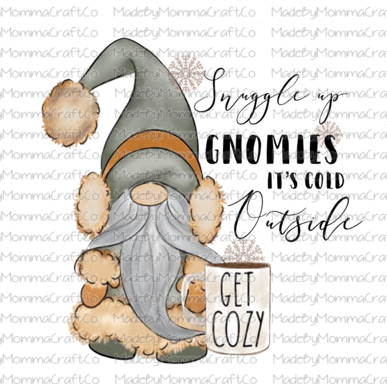 Cold Outside Gnome Cheat Clear Waterslide™ or White Cast Sticker