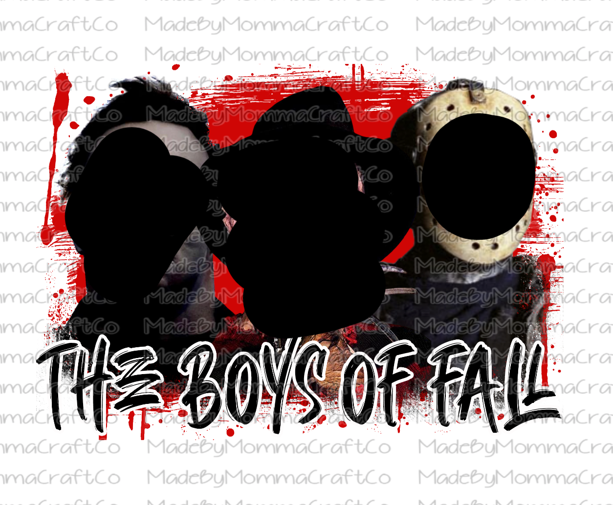 Boys of Fall Halloween Horror Characters Cheat Clear Waterslide™ or White Cast Sticker