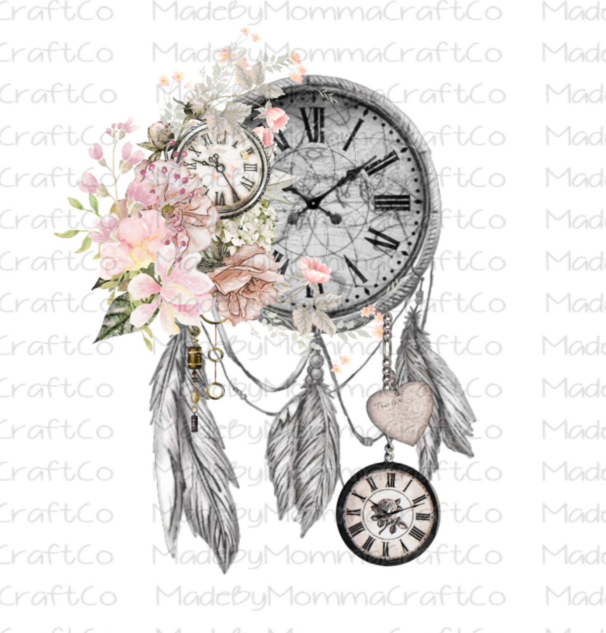 Feather Clock - Cheat Clear Waterslide™ or White Cast Sticker