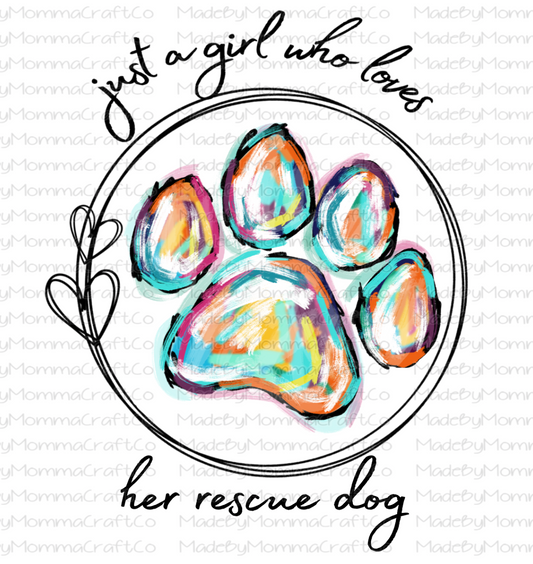 Girl who loves her rescue dog - Cheat Clear Waterslide™ or White Cast Sticker