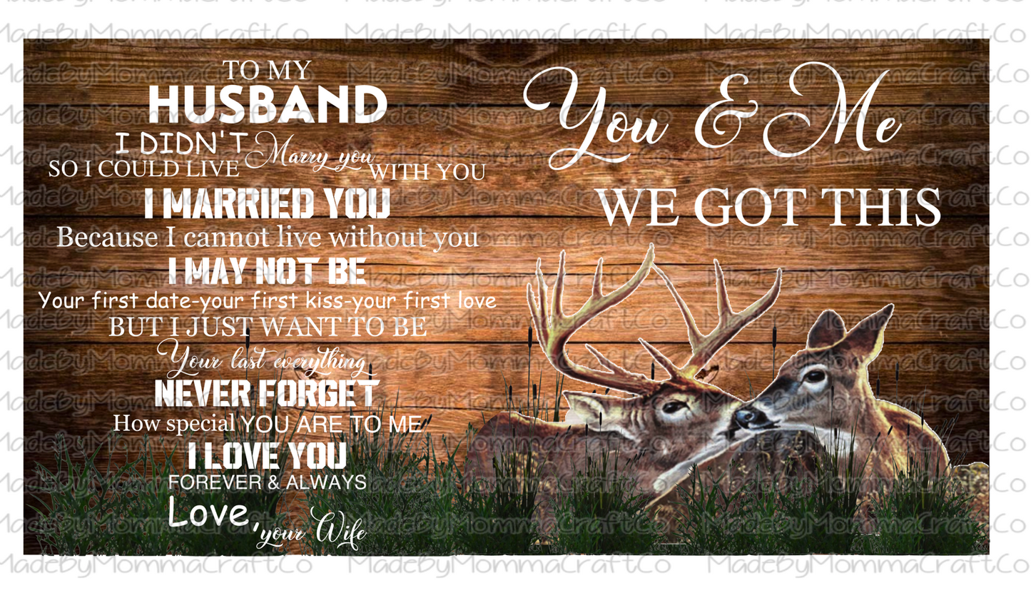 Deer Husband Waterslide Wrap Manly \ laser printed / laser decals / tumbler supplies \ *Waterslide Ready To Use*