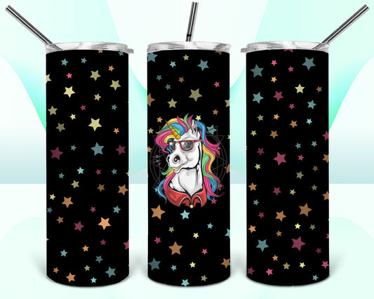 Rainbow Stars And Unicorn Sublimation Tumbler Wrap - Or Clear Waterslide Wrap