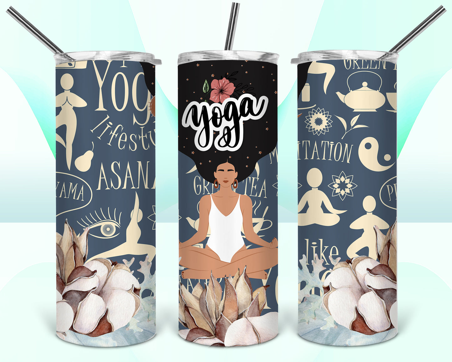 Yoga Sublimation Tumbler Wrap - Or Clear Waterslide Wrap