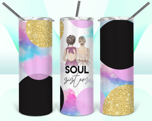 Soul Sisters Sublimation Tumbler Wrap - Or Clear Waterslide Wrap