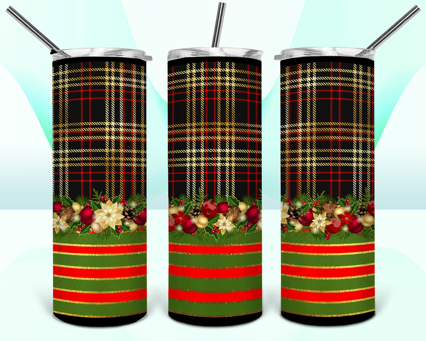 Christmas Wrapping Paper Sublimation Tumbler Wrap - Or Clear Waterslide Wrap