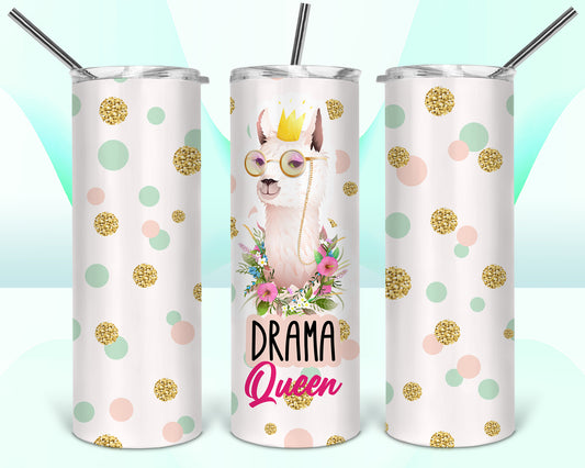 Drama Queen Llama Sublimation Tumbler Wrap - Or Clear Waterslide Wrap