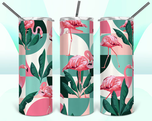 Tropical Flamingo Sublimation Tumbler Wrap - Or Clear Waterslide Wrap