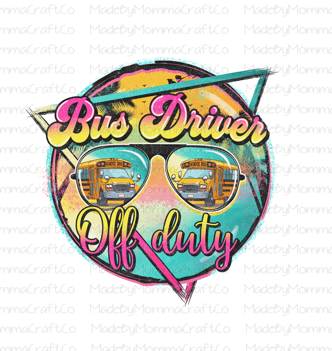 Bus Driver Off Duty Retro - Cheat Clear Waterslide™ or White Cast Sticker