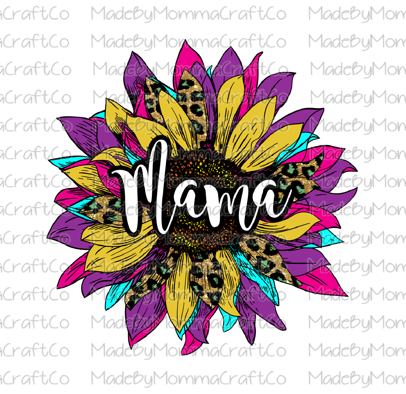 Sunflower Mama Cheat Clear Waterslide™ or White Cast Sticker
