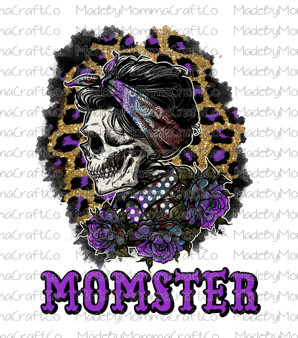 Monster Skull Halloween Cheat Clear Waterslide™ or White Cast Sticker