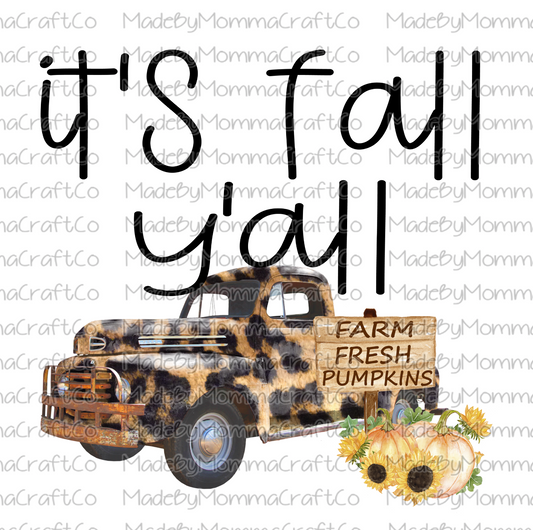 It’s fall y’all Truck Cheat Clear Waterslide™ or White Cast Sticker