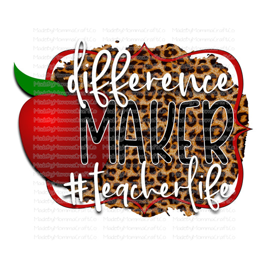 Difference Maker #TeacherLife - Cheat Clear Waterslide™ or White Cast Sticker