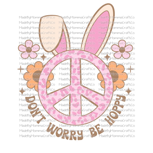 dont worry be hoppy peace bunny - Cheat Clear Waterslide™ or White Cast Sticker