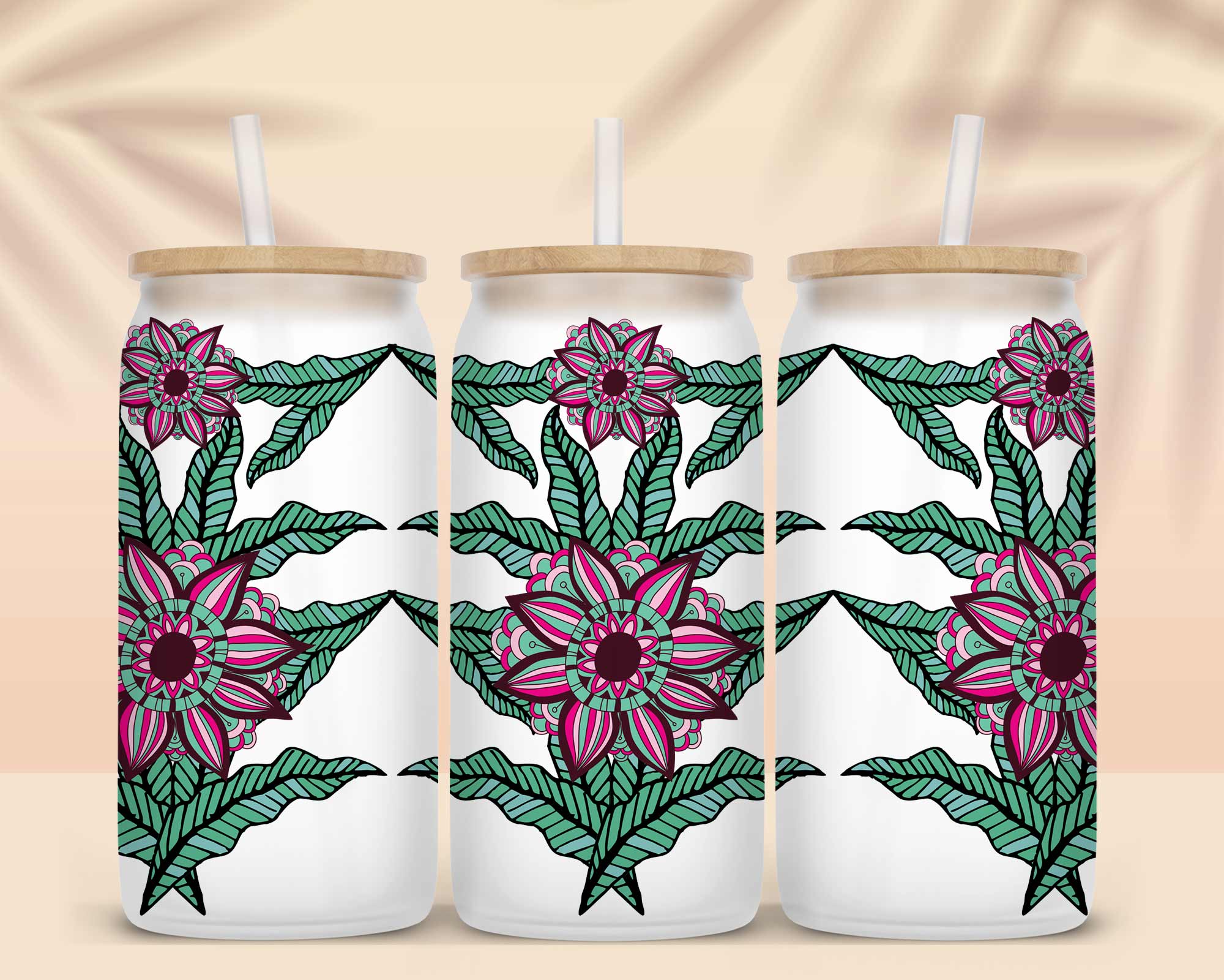 Paisley Flowers and Leaves Sublimation Wrap
